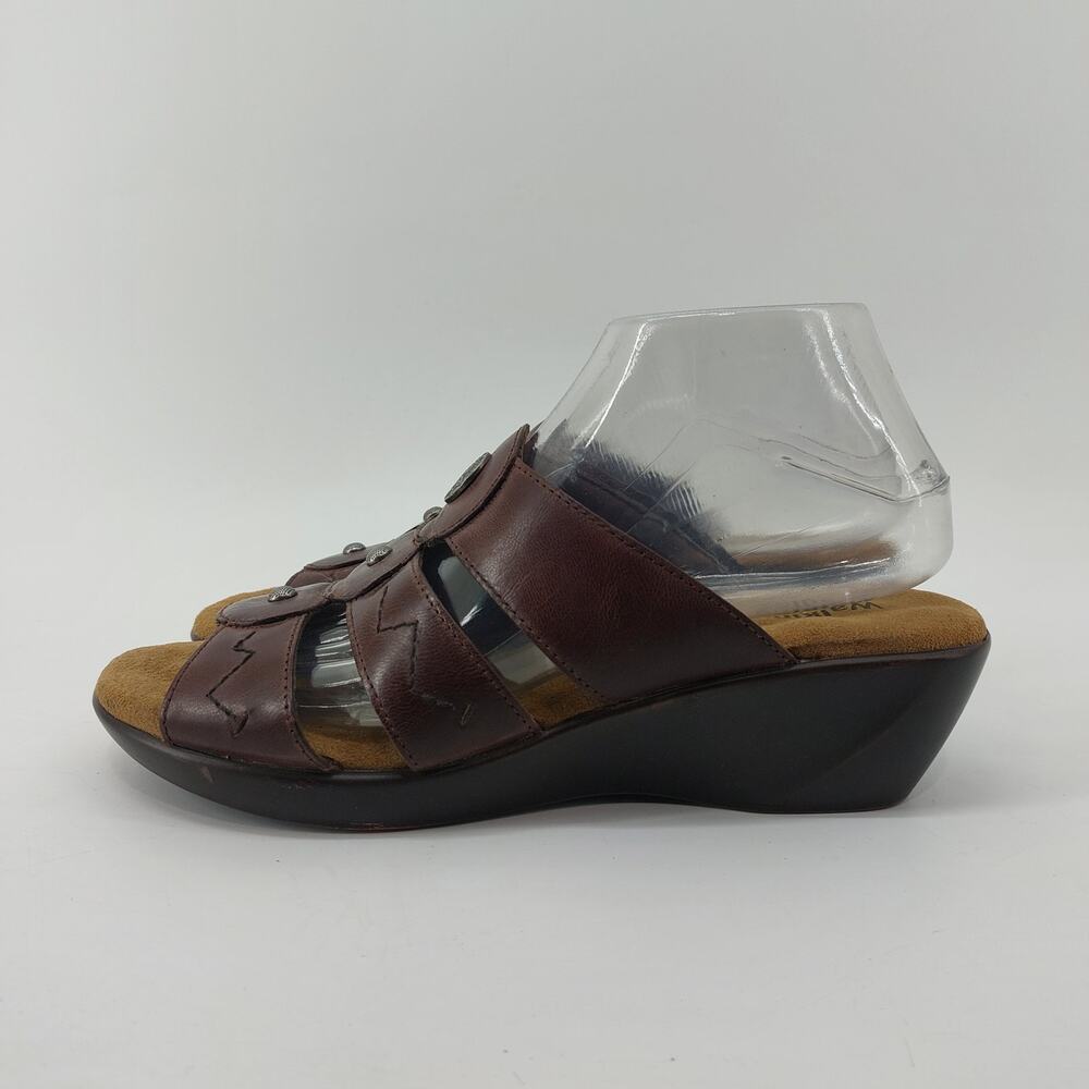 Walking Cradles Brown Leather Sandals Slides 9.5 - Picture 11 of 11